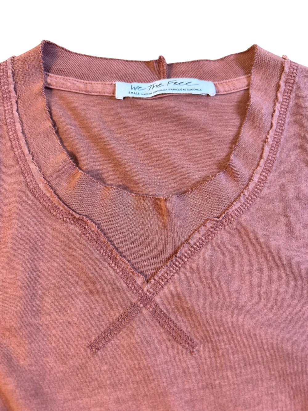 Free People WE THE FREE Clover Puff Shoulder Top Mesa (Rust/Terracotta) Small - Picture 2 of 10